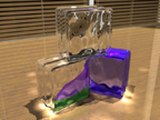 3-D Glass Blocks Concept. Note: the caustic lighting