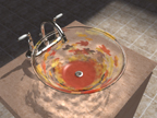 3-D Glass products visualization. Note: Chrome fixtures are modelled from mine at home.