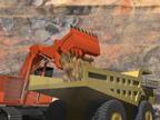 Sequence for mining with 3-D machines. Note: the motion blur and dust.